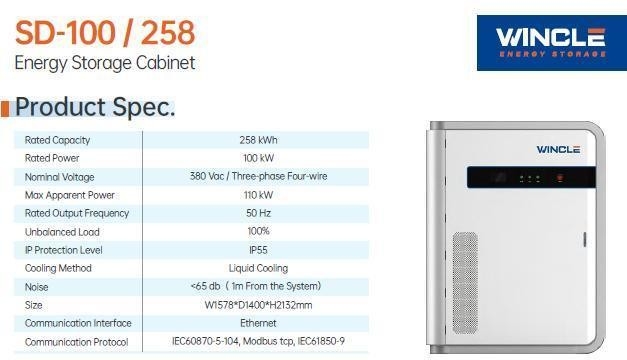 110 Kw Máxima potencia aparente 100kw potencia nominal LFP Batería para almacenamiento de energía C&I
