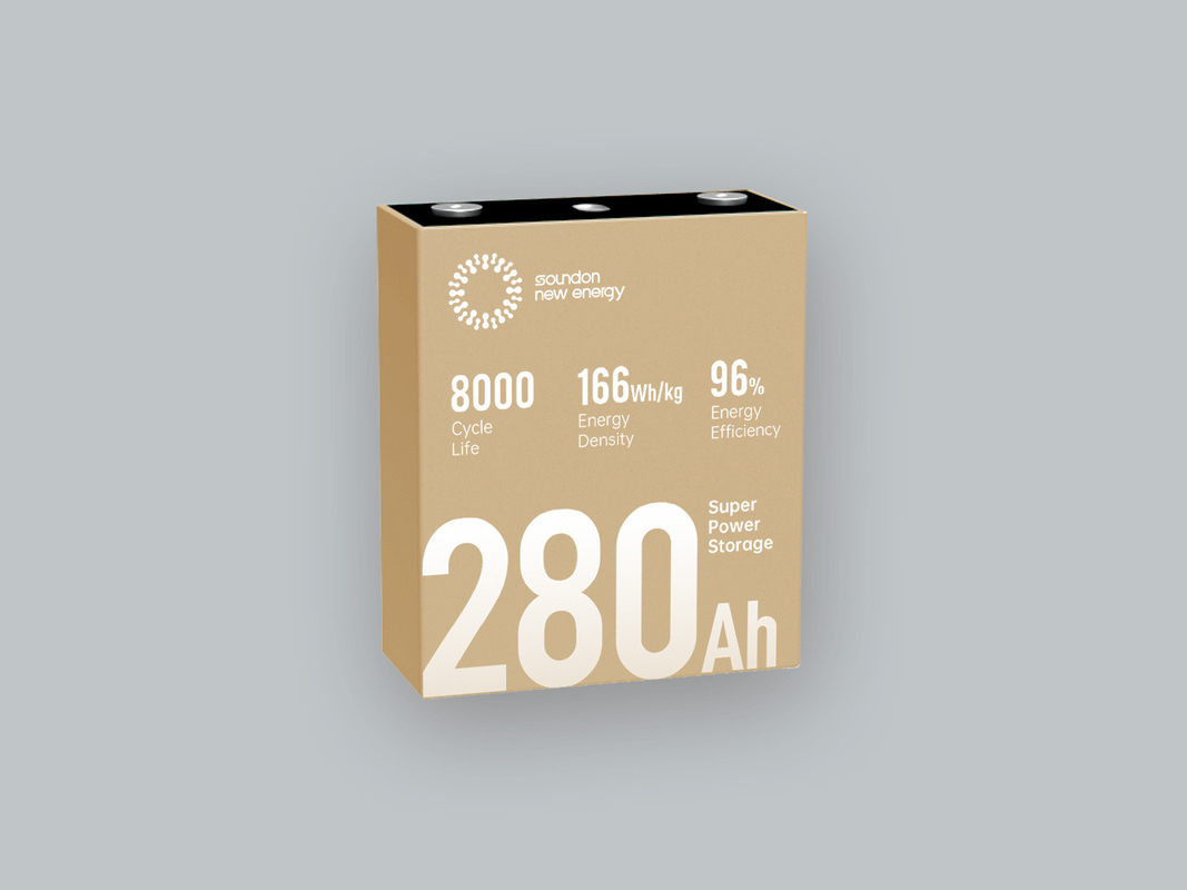 280ah Célula de batería LiFePO4 para almacenamiento de energía industrial y comercial de gran capacidad